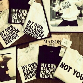 メゾンドリーファー(Maison de Reefur)の美品❤ MAISON DE REEFUR ロゴTシャツ ホワイト(Tシャツ(半袖/袖なし))