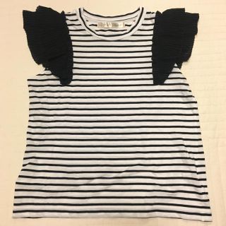 ドットアンドストライプスチャイルドウーマン(Dot&Stripes CHILDWOMAN)のボーダーフリルカットソー(カットソー(半袖/袖なし))