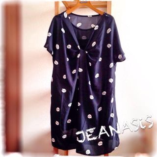 ジーナシス(JEANASIS)の吹き出し柄★サテンワンピース(ミニワンピース)
