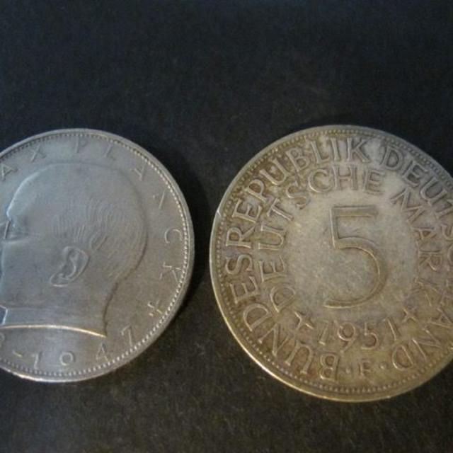 必見！西ドイツ シルバーアードラー5マルク銀貨 1951年の通販 by ...