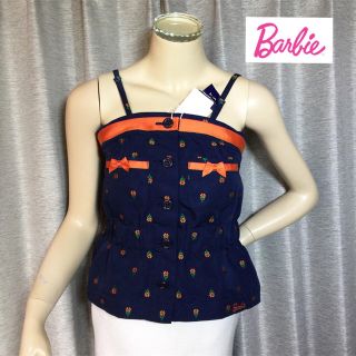 バービー(Barbie)の新品未使用◆Barbie小花刺繍ネイビーペプラムトップスキャミソールS(キャミソール)