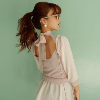 エイミーイストワール(eimy istoire)の♡back ribbon knit top♡(ニット/セーター)