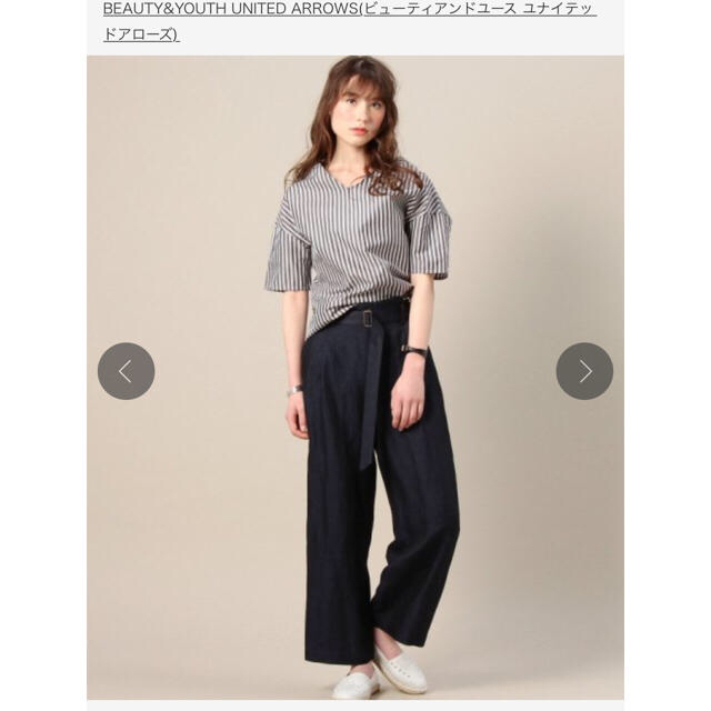 BEAUTY&YOUTH UNITED ARROWS(ビューティアンドユースユナイテッドアローズ)の美品♡ユナイテッドアローズ リネン ベルト ワイド パンツ レディースのパンツ(カジュアルパンツ)の商品写真