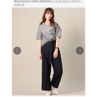 ビューティアンドユースユナイテッドアローズ(BEAUTY&YOUTH UNITED ARROWS)の美品♡ユナイテッドアローズ リネン ベルト ワイド パンツ(カジュアルパンツ)