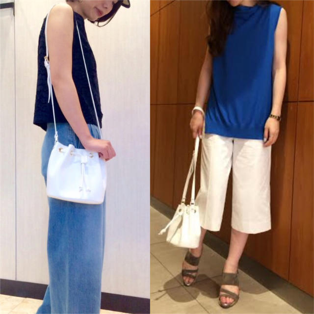 Spick & Span(スピックアンドスパン)のGianni notaro Carol J♡巾着型ショルダーバッグ♡ホワイト美品 レディースのバッグ(ショルダーバッグ)の商品写真