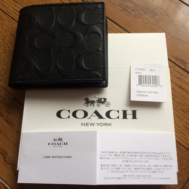 COACH(コーチ)のコーチ COACH 二つ折り財布 シグネチャー クロスグレーン メンズのファッション小物(折り財布)の商品写真