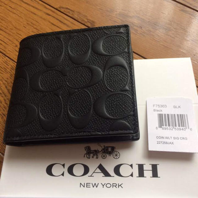 COACH(コーチ)のコーチ COACH 二つ折り財布 シグネチャー クロスグレーン メンズのファッション小物(折り財布)の商品写真