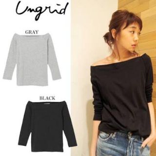 アングリッド(Ungrid)のungrid オフショルロンT ブラック(Tシャツ(長袖/七分))