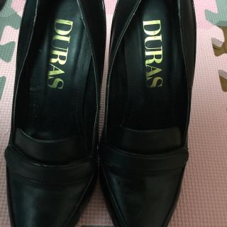 デュラス(DURAS)のDURASローファーヒールパンプス美品(ハイヒール/パンプス)