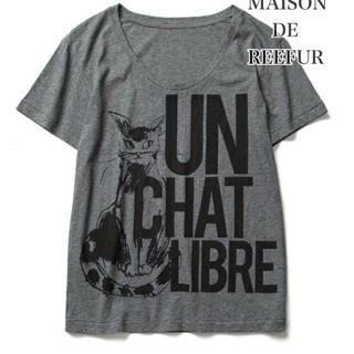 メゾンドリーファー(Maison de Reefur)のメゾンドリーファー ネコプリントTシャツ グレー(Tシャツ(半袖/袖なし))