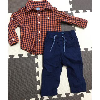 ベビーギャップ(babyGAP)のベビーギャップコーデ☆チェックシャツ&ワークパンツ♪H&M フタフタ ユニクロ(その他)