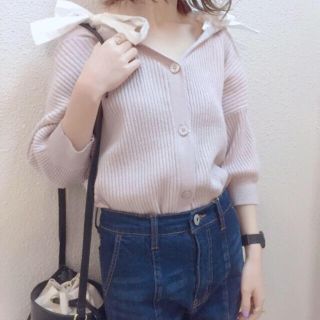 ナチュラルクチュール(natural couture)のナチュラルクチュール 肩リボン ♡(カーディガン)