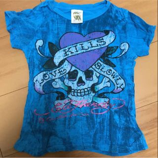 エドハーディー(Ed Hardy)の超レアedhardy★kidsthisTシャツブルー(Tシャツ/カットソー)