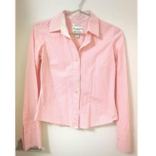 アバクロンビーアンドフィッチ(Abercrombie&Fitch)のアバクロンビー&フィッチ ワイシャツ ピンクボーダー(シャツ/ブラウス(長袖/七分))