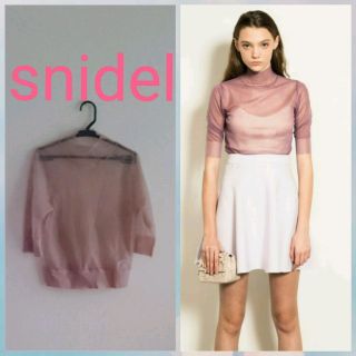 スナイデル(SNIDEL)のsnidel  ハイネックシースルーニットプルオーバー(カットソー(半袖/袖なし))