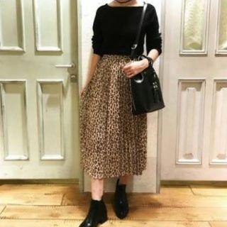 GU - 新品!レオパード柄 プリーツスカート ヒョウ柄の通販 by y.shop