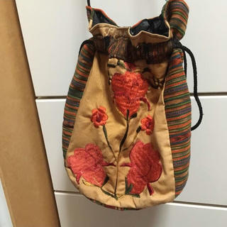 メキシコ 花柄 刺繍 ショルダー ポシェット エスニック雑貨(ショルダーバッグ)