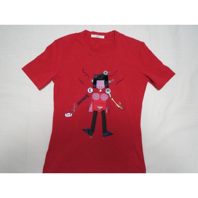 PRADA(プラダ)の●6.5万プラダ限定ロボットガーリー女の子ストレッチTシャツ▽プレート革ハラコ美 レディースのトップス(Tシャツ(半袖/袖なし))の商品写真