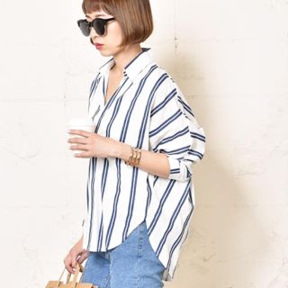 ザラ(ZARA)のcoca ストライプシャツ(シャツ/ブラウス(長袖/七分))