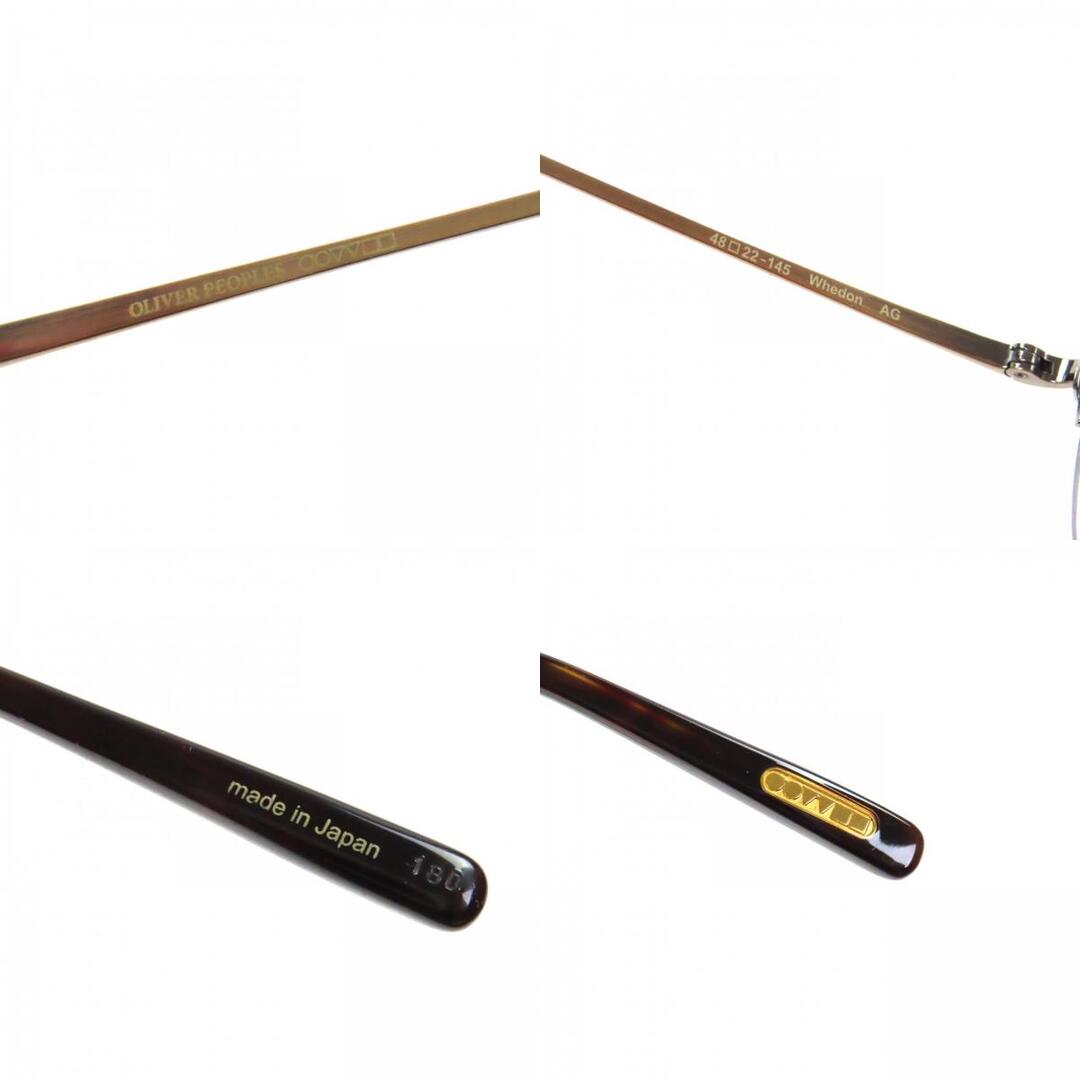 美品▼OLIVER PEOPLES オリバーピープルズ Whedon ツーポイント サングラス アンティークゴールド クリアブラウン レンズ：ブラウン 48□22-145 ケース付き 日本製 メンズ_9