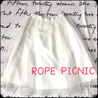ロペピクニック(Rope' Picnic)の【ロペピクニック★ホワイト★チュールスカート★透け感】(ひざ丈スカート)