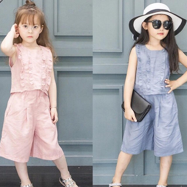 オシャレ♡フリルトップス×ワイドパンツ キッズ/ベビー/マタニティのキッズ服女の子用(90cm~)(ワンピース)の商品写真