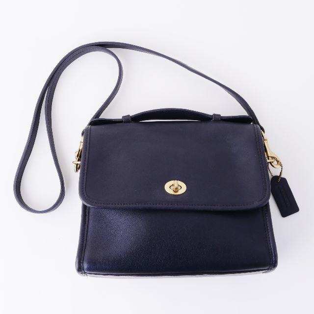 COACH - OLD COACH オールドコーチ オールレザー2wayバッグ 黒 ブラック