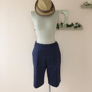 シップス(SHIPS)の最終値引き◆美品◆シップス◆夏涼しげタックワイドハーフパンツ◆青SHIPS(ハーフパンツ)