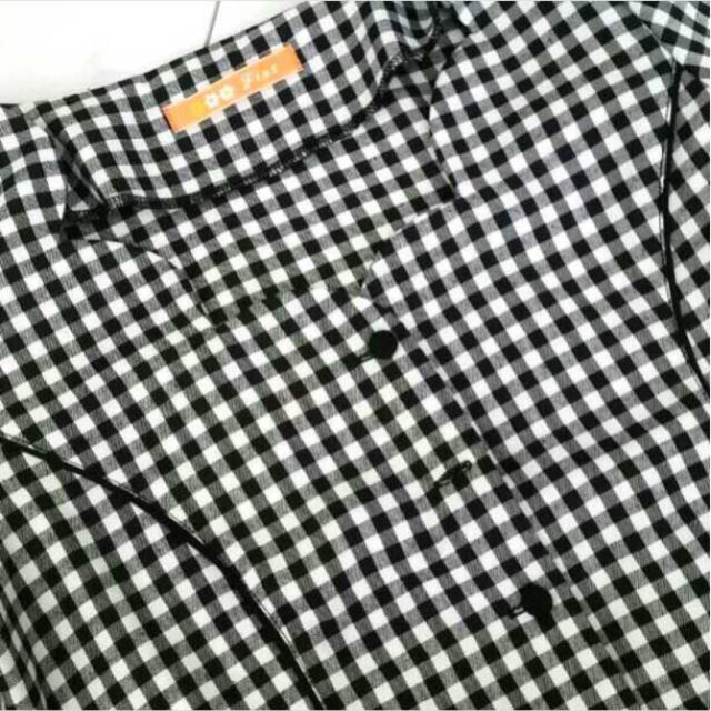 F i.n.t(フィント)のギンガムチェック  ペプラムブラウス レディースのトップス(シャツ/ブラウス(半袖/袖なし))の商品写真