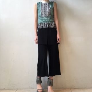 mame 2017ss ノースリーブニット ベージュ