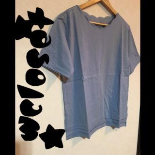 ダブルクローゼット(w closet)のwcloset★衿ぐりスカラップtee★sb(Tシャツ(半袖/袖なし))