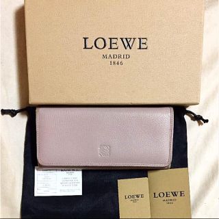 ロエベ(LOEWE)の正規品 ロエベLOEWE アナグラム 長財布 ピンクベージュ(財布)