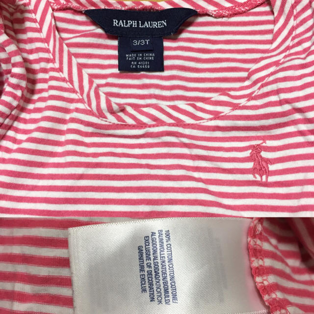 Ralph Lauren(ラルフローレン)の値下げ⋆3Tサイズ RALPH LAUREN 袖フリルノースリーブ キッズ/ベビー/マタニティのキッズ服女の子用(90cm~)(Tシャツ/カットソー)の商品写真