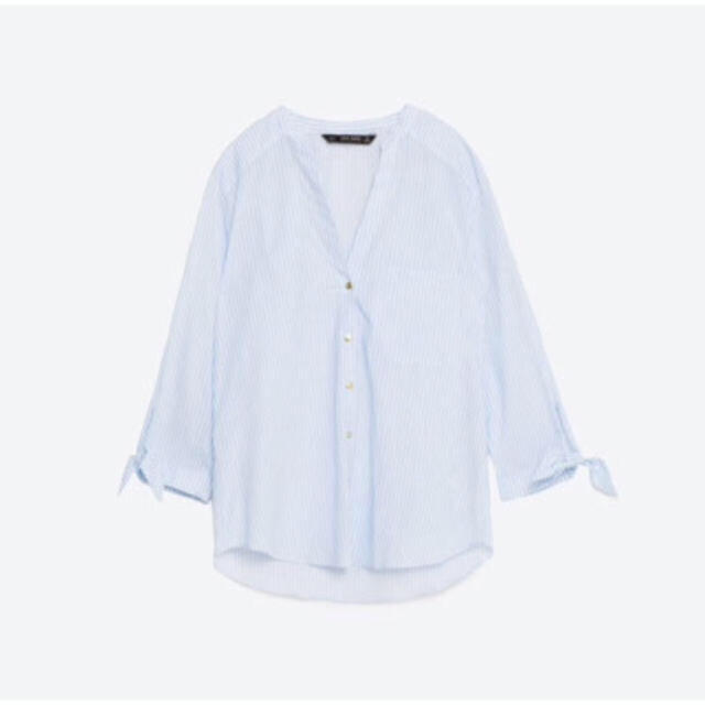 ZARA(ザラ)のZARA♡ストライプ柄リボンシャツ レディースのトップス(シャツ/ブラウス(長袖/七分))の商品写真