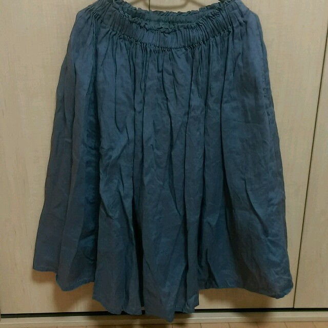MUJI (無印良品)(ムジルシリョウヒン)の無印　Lサイズ　イージーギャザースカート レディースのスカート(ひざ丈スカート)の商品写真