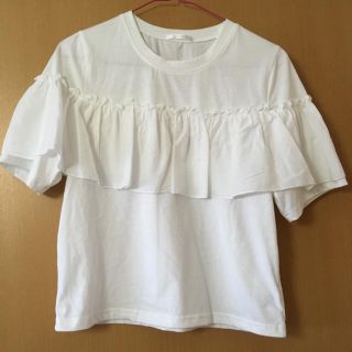 レトロガール(RETRO GIRL)のRETROGIRL♡﻿ホワイトTシャツ♡﻿フリル(Tシャツ(半袖/袖なし))