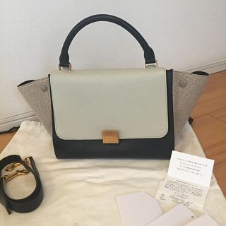 セリーヌ(celine)の美品軽いキャンバス地セリーヌトラペーズ2WAYバッグ(ハンドバッグ)