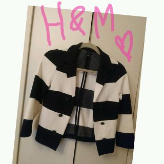 エイチアンドエム(H&M)の【sale❢】H&M☆太ボーダージャケット♡(テーラードジャケット)