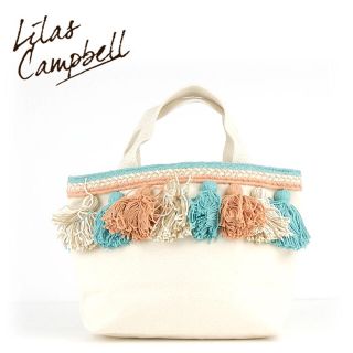 リラキャンベル(Lilas Campbell)の春夏 新作☆リラキャンベル トート バッグ canvas tassel サックス(トートバッグ)