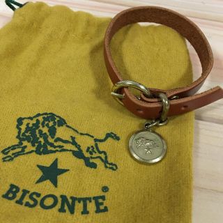 イルビゾンテ(IL BISONTE)の美品 イルビゾンテ ブレスレット IL BISONTE コインチャーム レザー(ブレスレット/バングル)