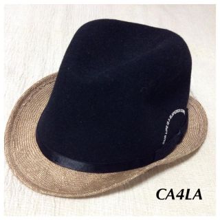 カシラ(CA4LA)の日本製♪【 CA4LA 】素材・色切替可愛い中折れハット(ハット)