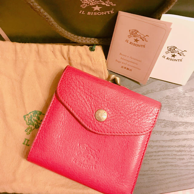 IL BISONTE(イルビゾンテ)のイルビゾンテ がま口 赤 レッド 財布 正規品 レディースのファッション小物(財布)の商品写真