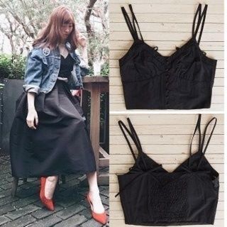 スナイデル(SNIDEL)の2016SS💖snidel　小嶋陽菜さん着♡ キャミソールビスチェ /BLK(キャミソール)