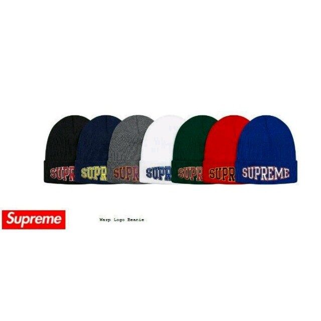 Supreme(シュプリーム)の未使用 supreme 15fw warp logo beanie シュプリーム メンズの帽子(ニット帽/ビーニー)の商品写真