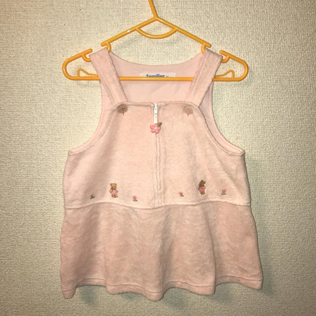 familiar(ファミリア)の☆美品 ファミリア 90  ワンピース ピンク ジャンスカ☆ キッズ/ベビー/マタニティのキッズ服女の子用(90cm~)(ワンピース)の商品写真