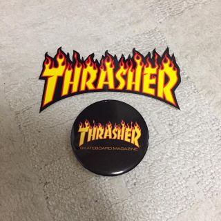 スラッシャー(THRASHER)のThresher ファイヤーロゴ ステッカー 缶バッジ(その他)