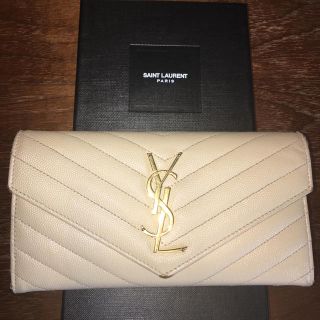 サンローラン(Saint Laurent)の正規品 サンローラン 長財布 ベージュ ゴールド モノグラム(財布)