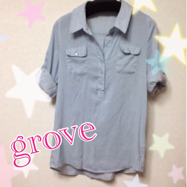 grove(グローブ)のgrove★ダンガリーシャツ★着画有り レディースのトップス(シャツ/ブラウス(長袖/七分))の商品写真