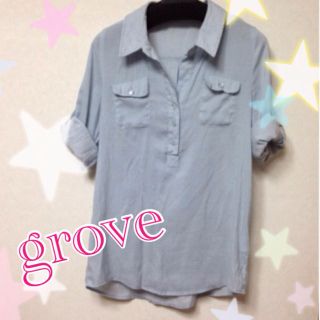 グローブ(grove)のgrove★ダンガリーシャツ★着画有り(シャツ/ブラウス(長袖/七分))