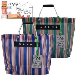 マルニ(Marni)の新品♡ マルニ フラワー カフェ ストライプ トートバッグ MARNI(トートバッグ)